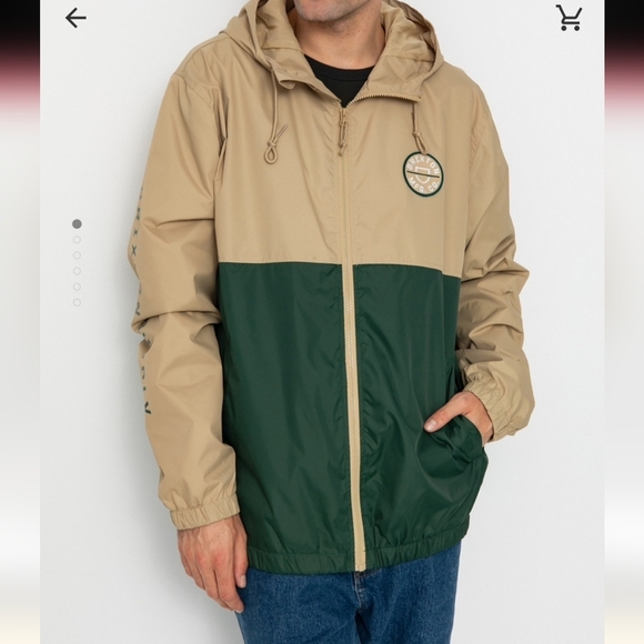 Brixton Men's Claxton Crest Full Zip,Water Resistant,Hooded,Windbreaker Jacket L - Picture 14 of 14